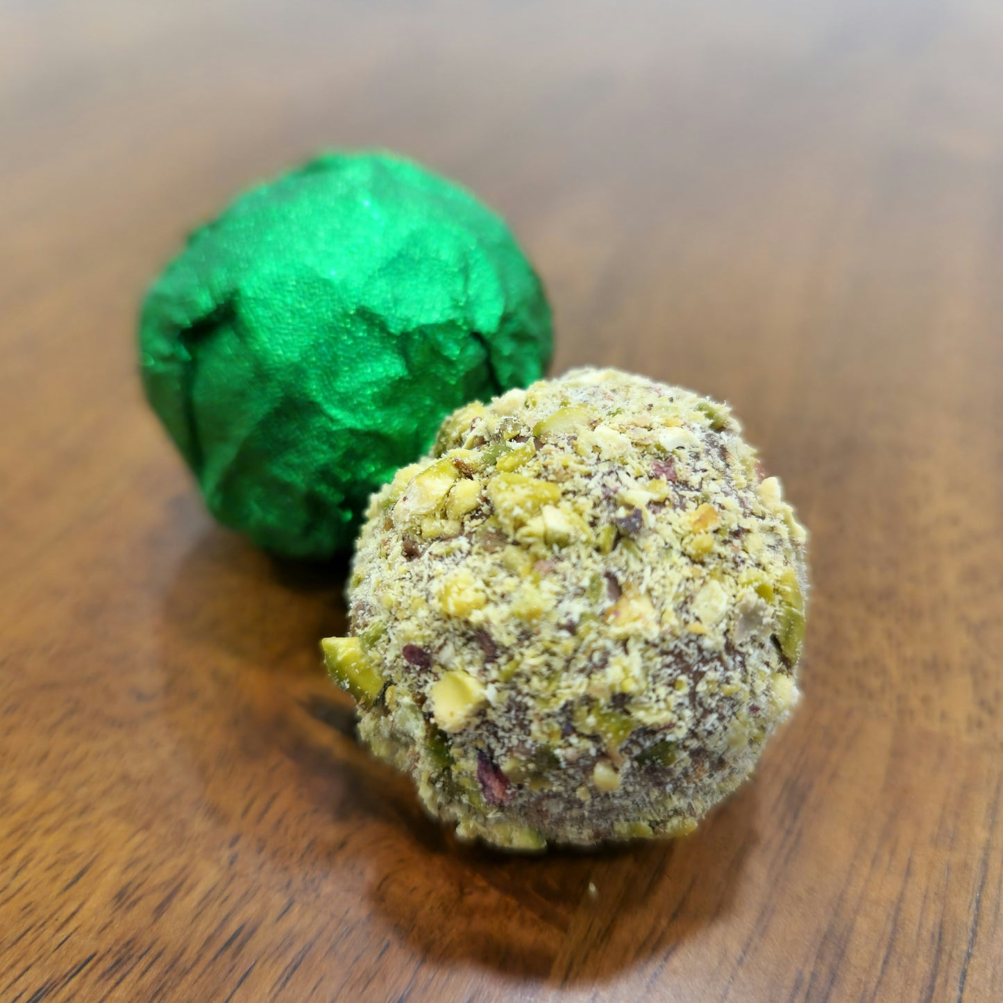 Milk Chocolate Date and Pistachio Truffles